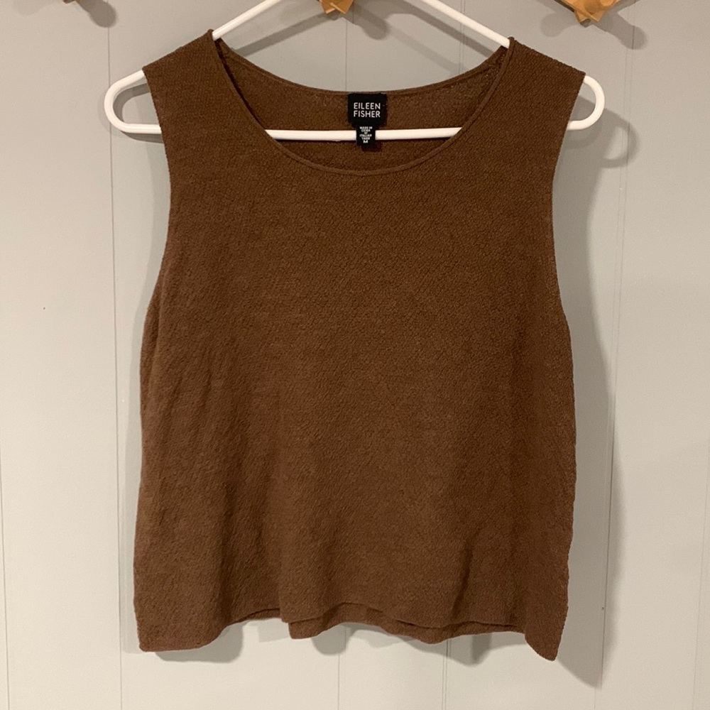 Eileen Fisher Brown Italian Yarn Tank Top Size Medium
